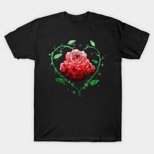 Red Crystal Flower T-Shirt